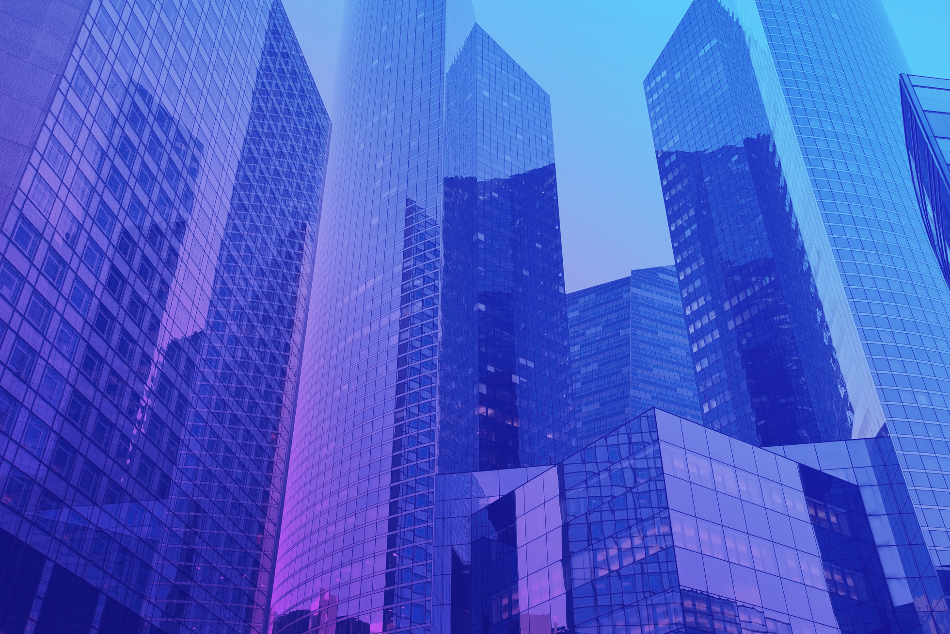 business office buildings background in neon color